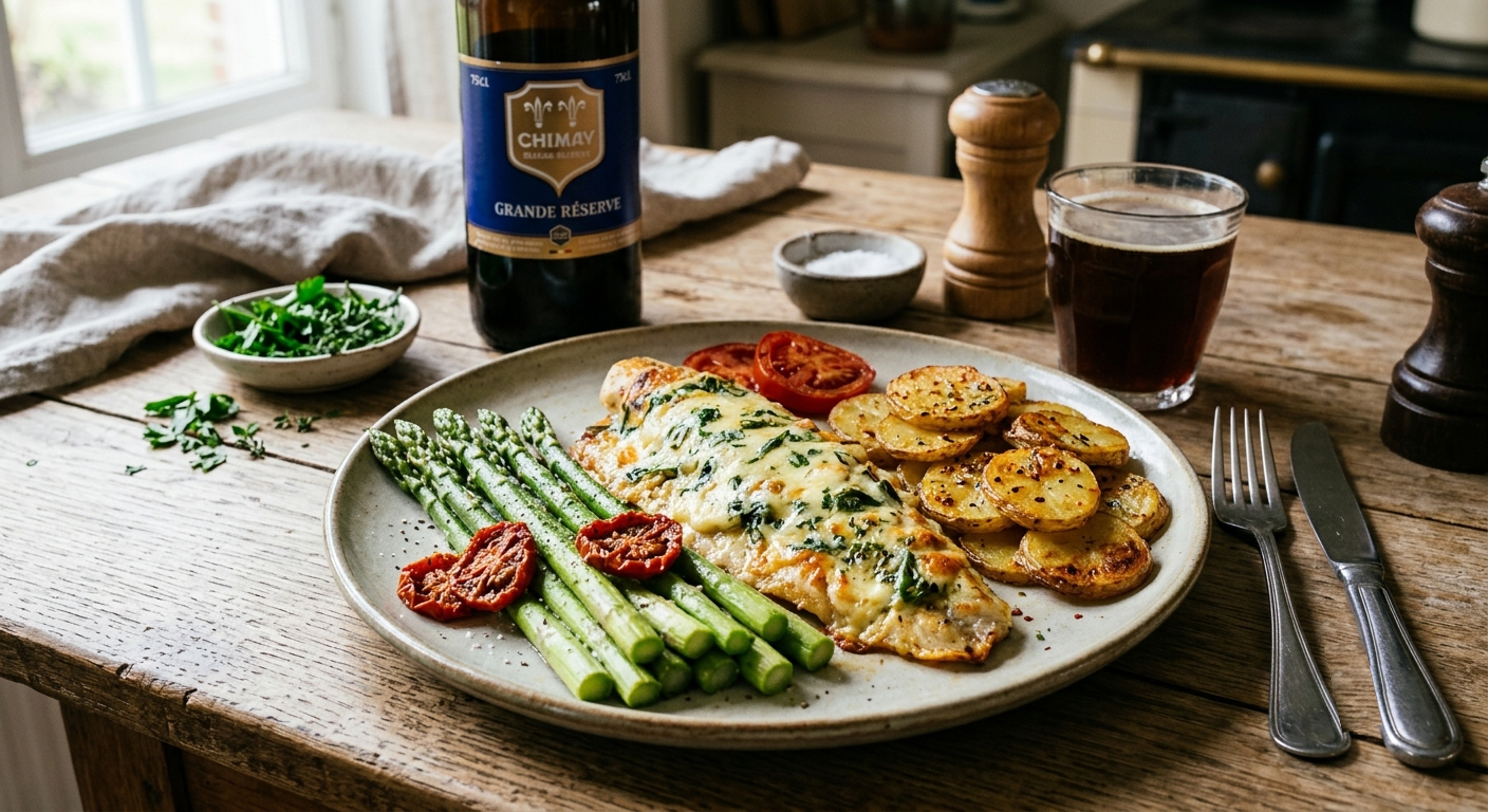 Merlan gratiné au Chimay