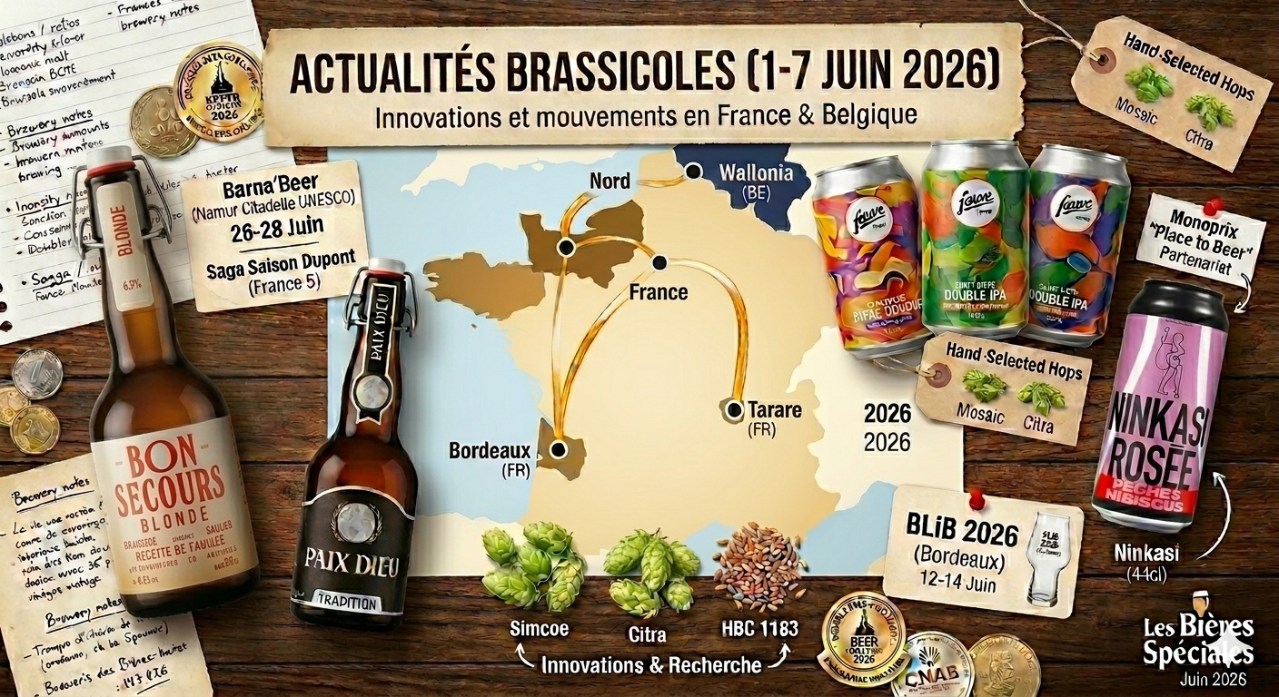 Actualités brassicole début juin 2026 : Innovations et mouvements en France & Belgique